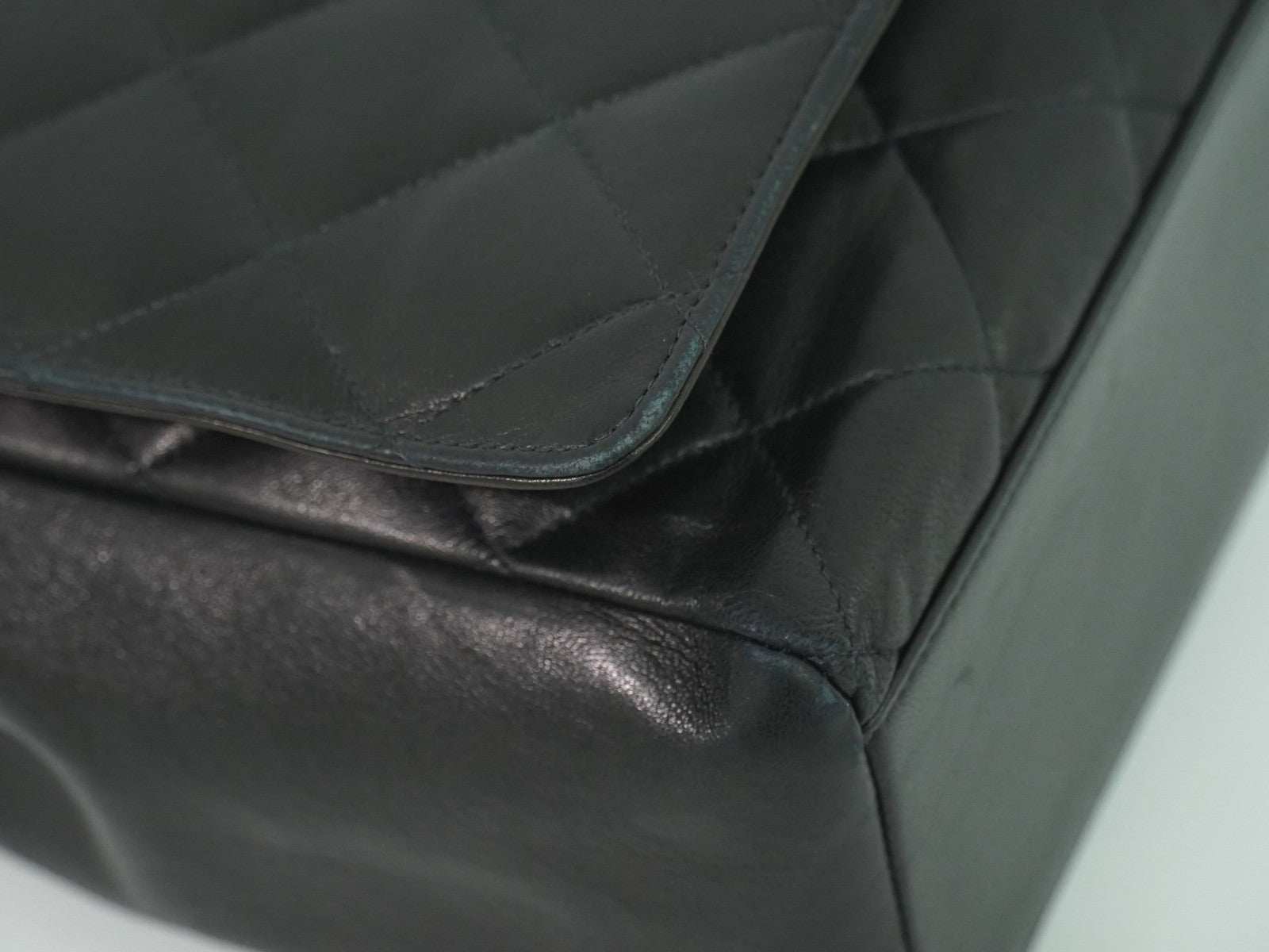 Chanel Vintage ID Bracelet Flap Bag Quilted Lambskin, BLACK, LEATHER, Handbag