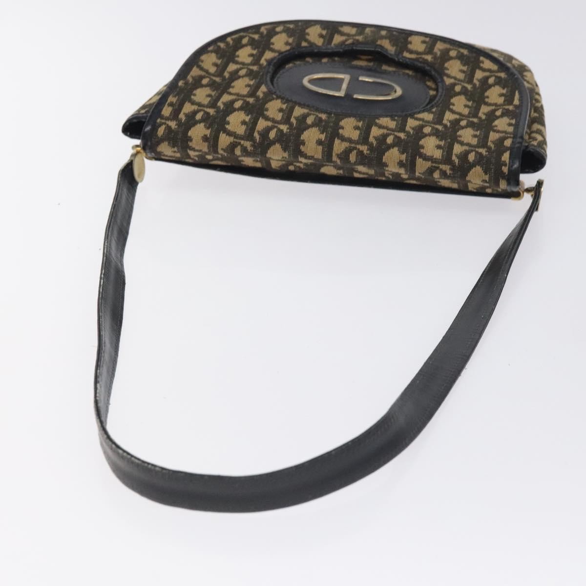 Christian Dior Vintage Flap Crossbody Bag Canvas, NAVY, CANVAS, Shoulder bag