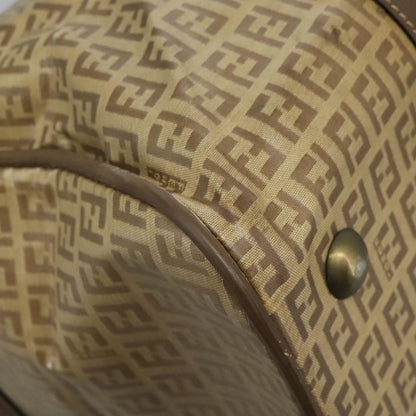 Fendi Boston Zucchino Coated Canvas, BEIGE, CANVAS, Travel bag