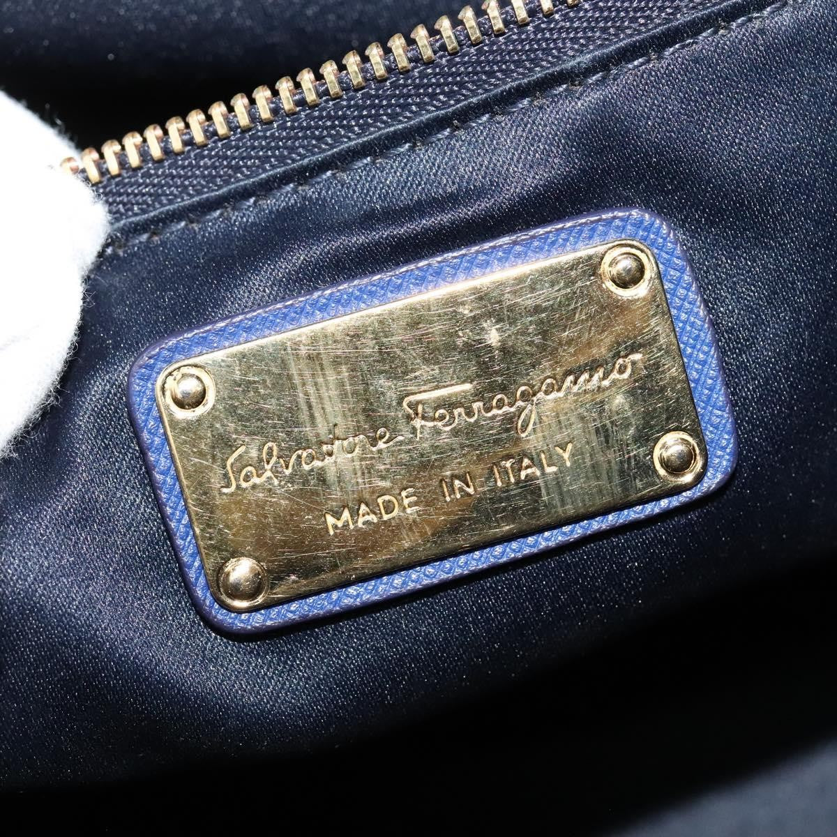 Salvatore Ferragamo Beky Tote Saffiano Leather, BLUE, LEATHER, Tote bag