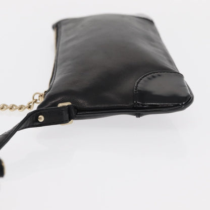 Chanel Camellia Clutch Bag Leather, BLACK, LEATHER, Clutche & pouche