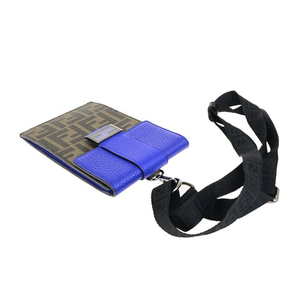 Fendi Baguette Phone Holder Canvas, BROWN, CANVAS, Tech accessory