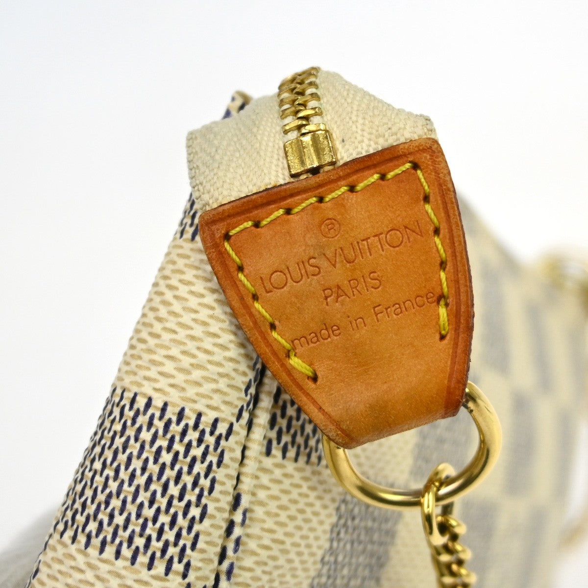 Louis Vuitton Mini pochette accessoires Damier Canvas, White, Canvas, Clutch