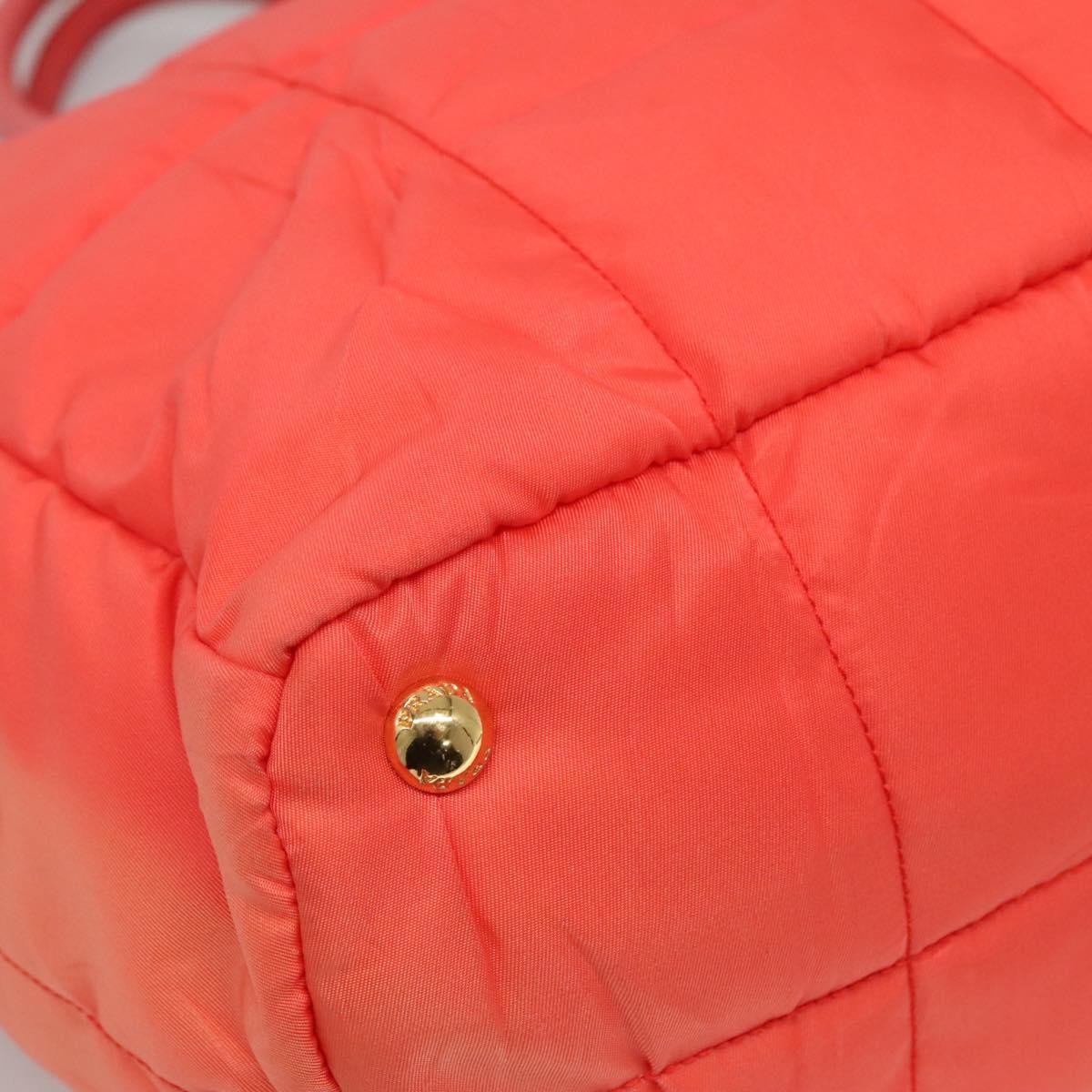 Prada Convertible Tote Quilted Tessuto, ORANGE, NYLON, Handbag