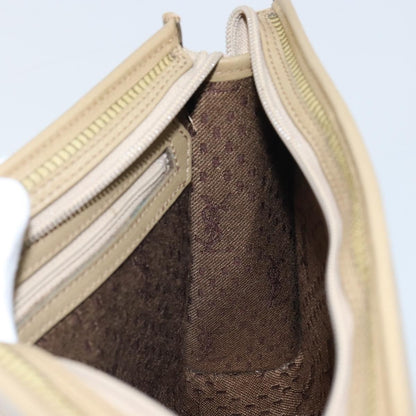 Saint Laurent Zip Pouch Leather, BEIGE, LEATHER, Clutche & pouche