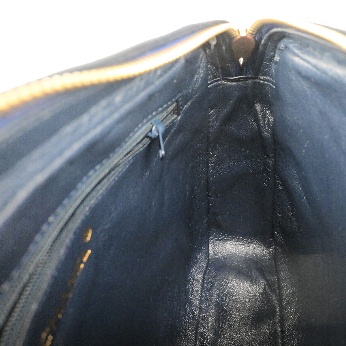 Chanel Vintage Camera Tassel Bag Quilted Leather, NAVY, LEATHER, Shoulder bag