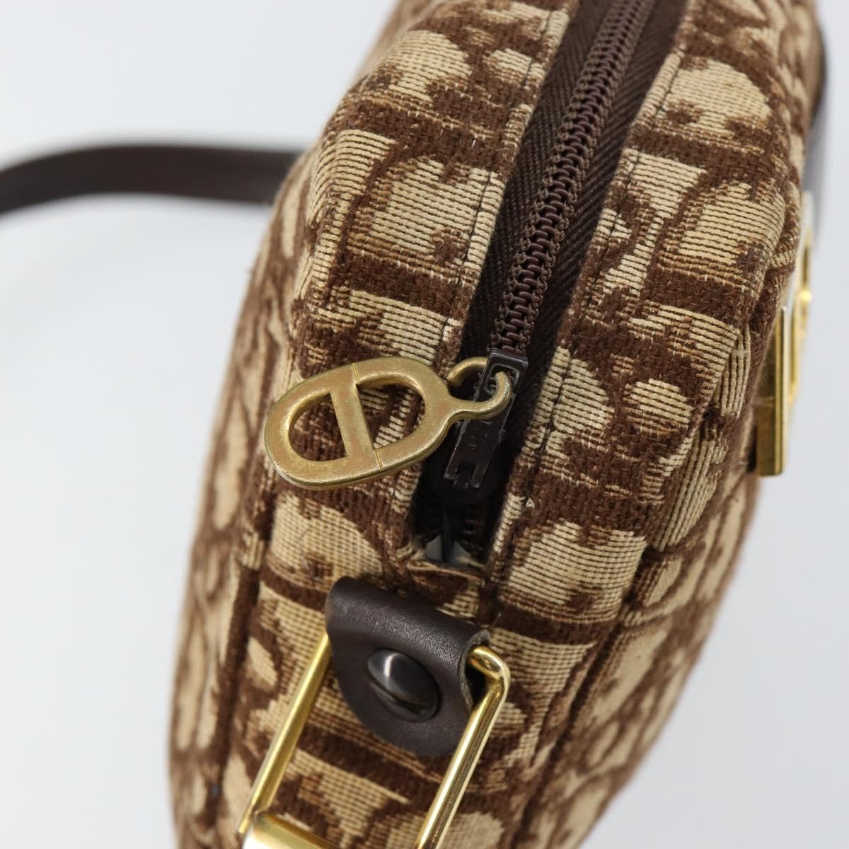 Christian Dior Vintage Trotter Crossbody Bag Diorissimo Coated Canvas, BROWN, CANVAS, Shoulder bag
