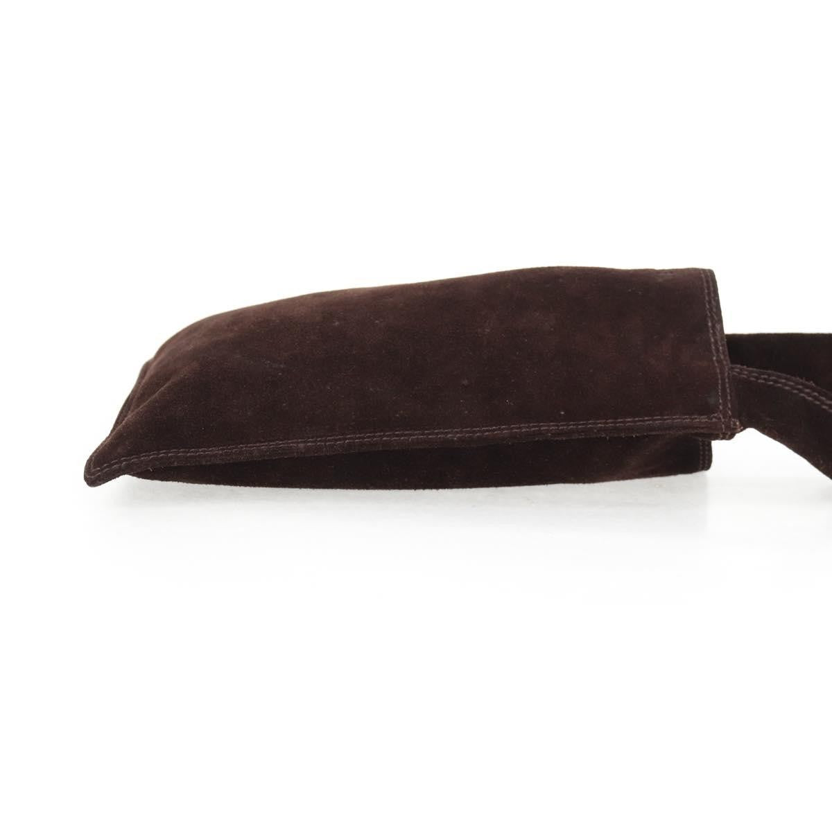 Chanel Vintage Shoulder Bag Suede, BROWN, SUEDE, Shoulder bag