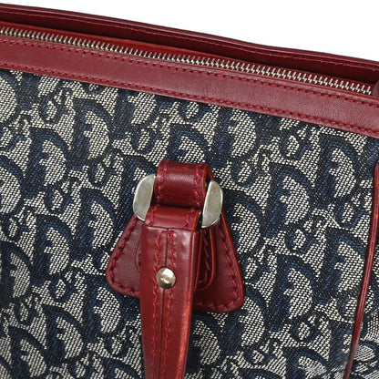 Christian Dior Vintage Trotter Zip Tote Diorissimo Canvas, NAVY, CANVAS, Tote bag
