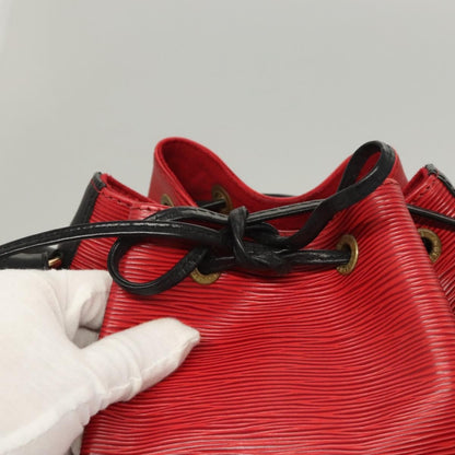 Louis Vuitton Petit Noe Handbag Two Tone Epi Leather, RED, LEATHER, Handbag