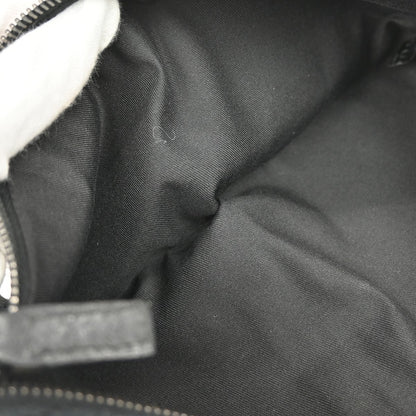 Gucci Vintage Double Belt Bag GG Canvas with Leather, BLACK, CANVAS, Clutche & pouche