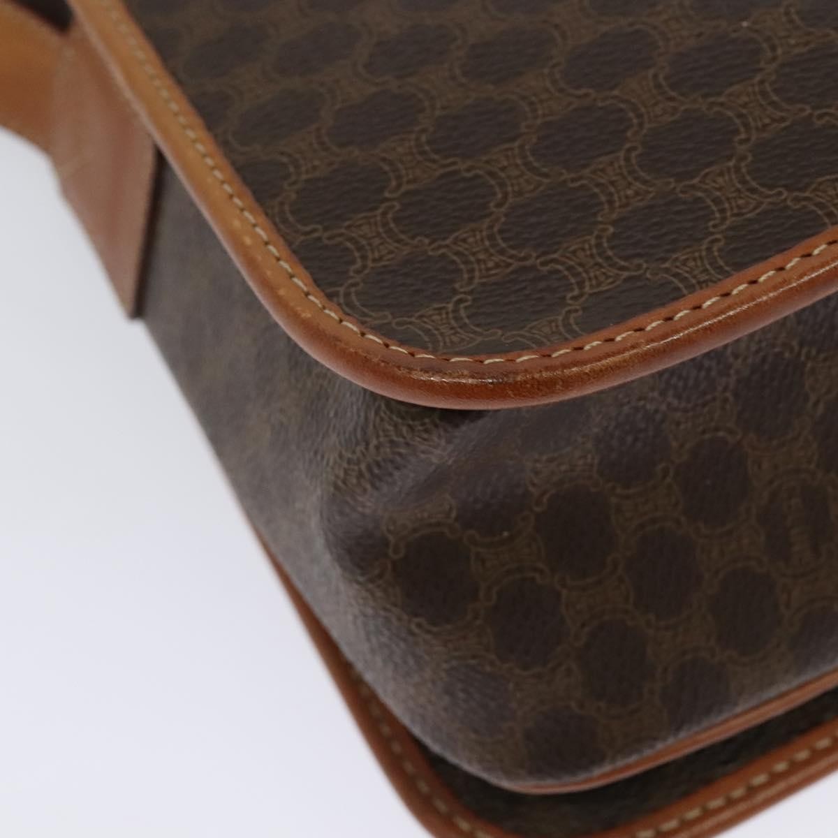 Celine Macadam Shoulder Bag PVC Leather, BROWN, CANVAS, Shoulder bag