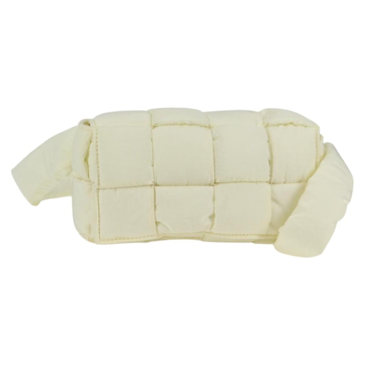 Bottega Veneta Padded Tech Cassette Crossbody Bag Intrecciato Nylon, WHITE, SYNTHETIC, Crossbody bag