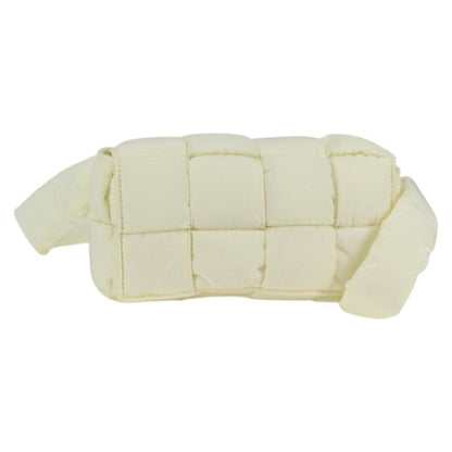 Bottega Veneta Padded Tech Cassette Crossbody Bag Intrecciato Nylon, WHITE, SYNTHETIC, Crossbody bag