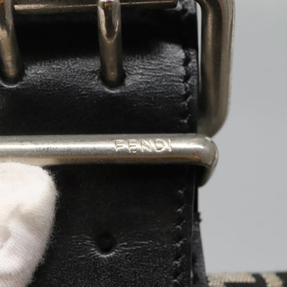 Fendi Buckle Flap Shoulder Bag Zucchino canvas, BLACK, CANVAS, Shoulder bag