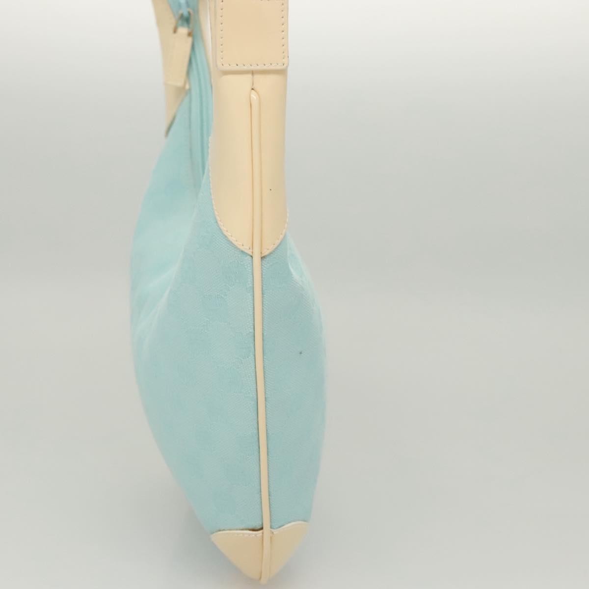 Gucci Vintage Zip Hobo GG Canvas and Patent, BLUE, CANVAS, Shoulder bag