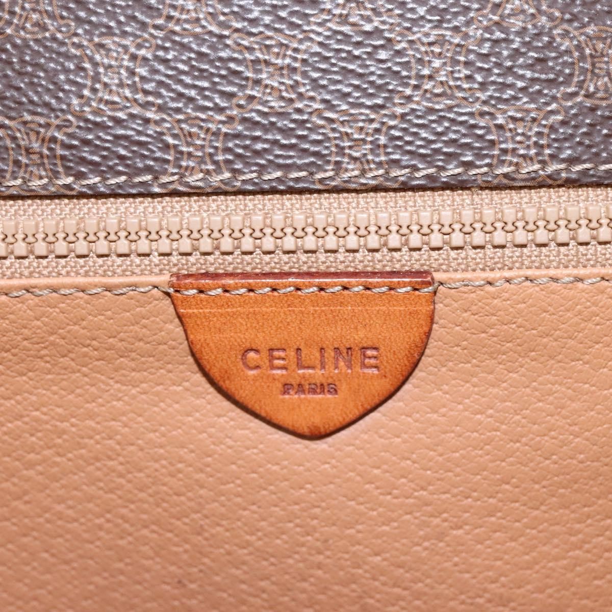 Celine Macadam Shoulder Bag PVC Leather, BROWN, CANVAS, Shoulder bag