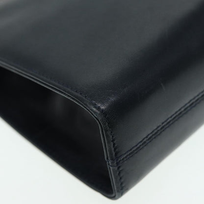 Salvatore Ferragamo Vintage Gancini Chain Shoulder Bag Leather, NAVY, LEATHER, Shoulder bag