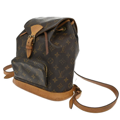 Louis Vuitton Montsouris Backpack Monogram Canvas, BROWN, LEATHER, Backpack