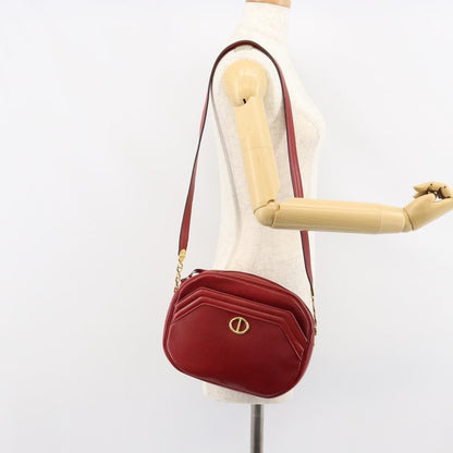 Christian Dior Vintage Shoulder Bag Leather, RED, LEATHER, Shoulder bag