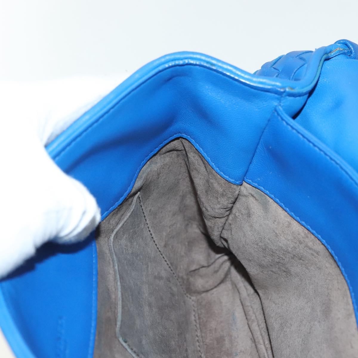 Bottega Veneta Olimpia Shoulder Bag Intrecciato Nappa, BLUE, LEATHER, Shoulder bag