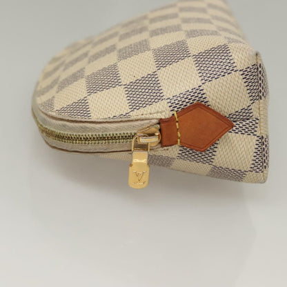 Louis Vuitton Cosmetic Pouch Damier, WHITE, CANVAS, Toiletry Case