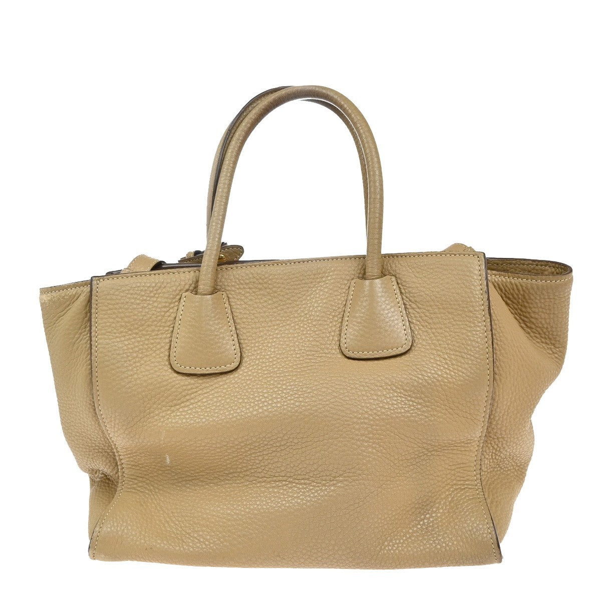 Prada Front Pocket Wing Convertible Tote Vitello Daino, BEIGE, LEATHER, Tote bag