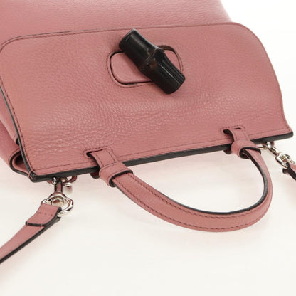 Gucci Bamboo Daily Top Handle Bag Leather, Pink, Leather, Handbag