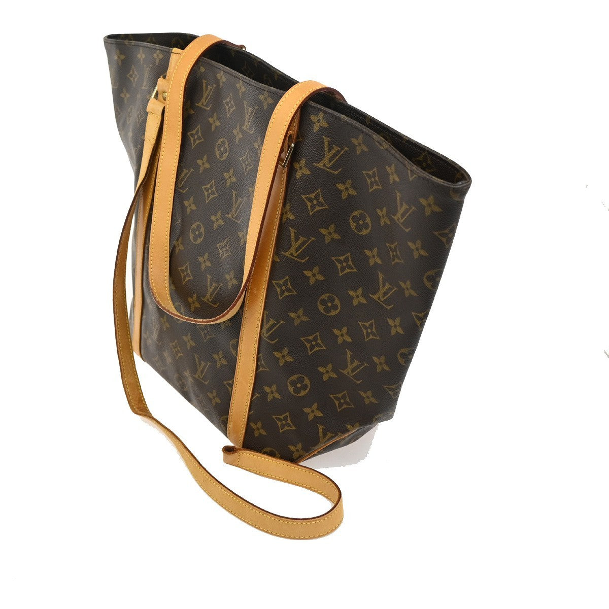 Louis Vuitton Shopping Sac Handbag Monogram Canvas, BROWN, CANVAS, Tote bag