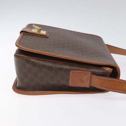 Celine Macadam Shoulder Bag PVC Leather, BROWN, CANVAS, Shoulder bag