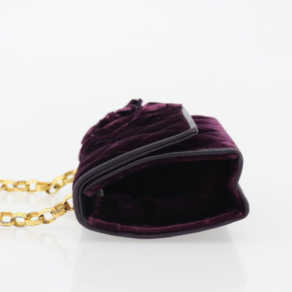 Chanel Wallet on Chain Quilted Velvet, Purple, Velvet, Handbag
