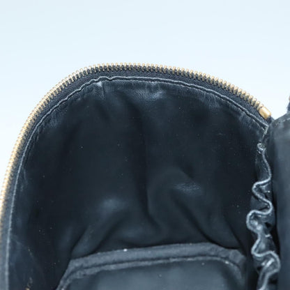 Chanel Vanity pouch Leather, BLACK, LEATHER, Toiletry Case