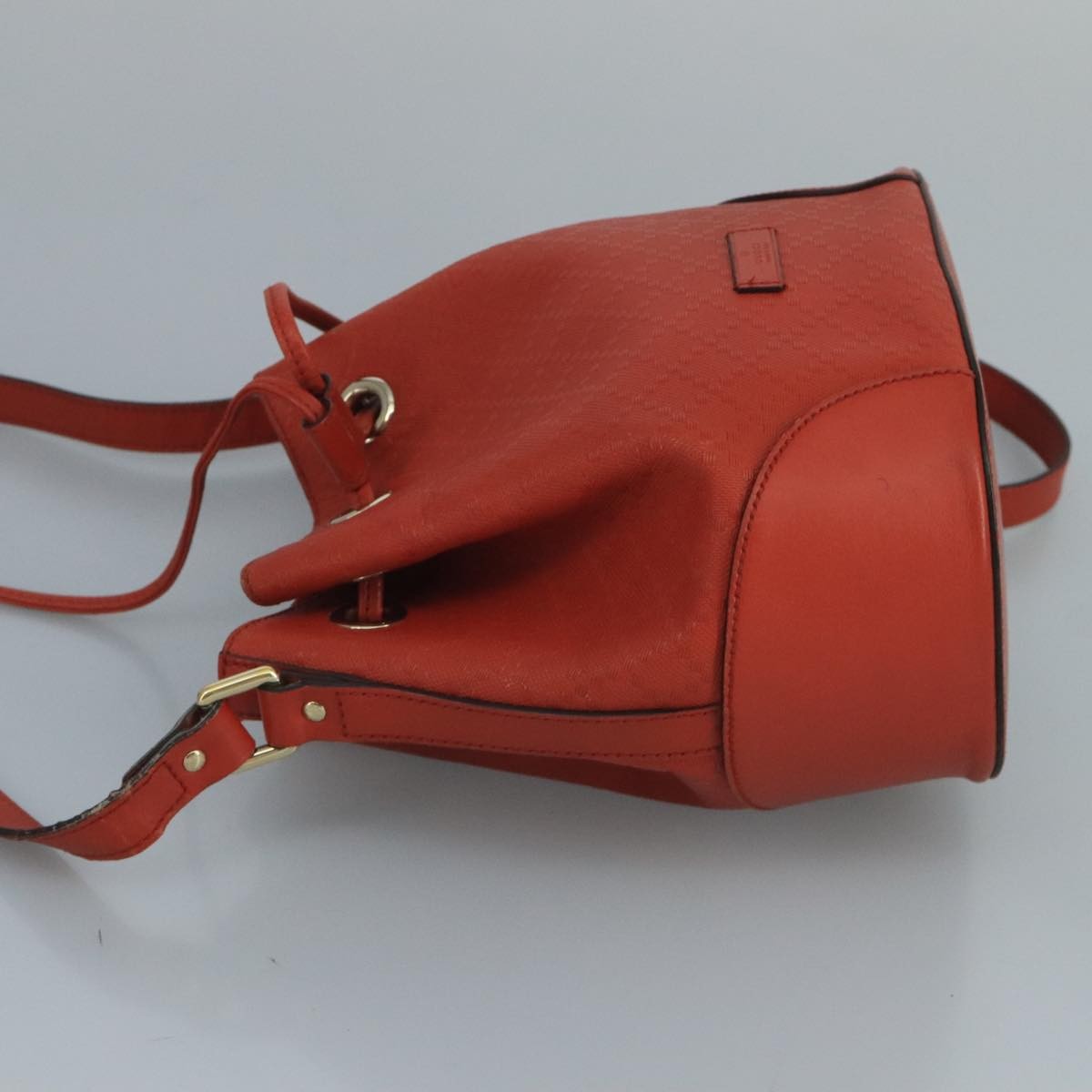 Gucci Bright Bucket Bag Diamante Leather, ORANGE, LEATHER, Handbag