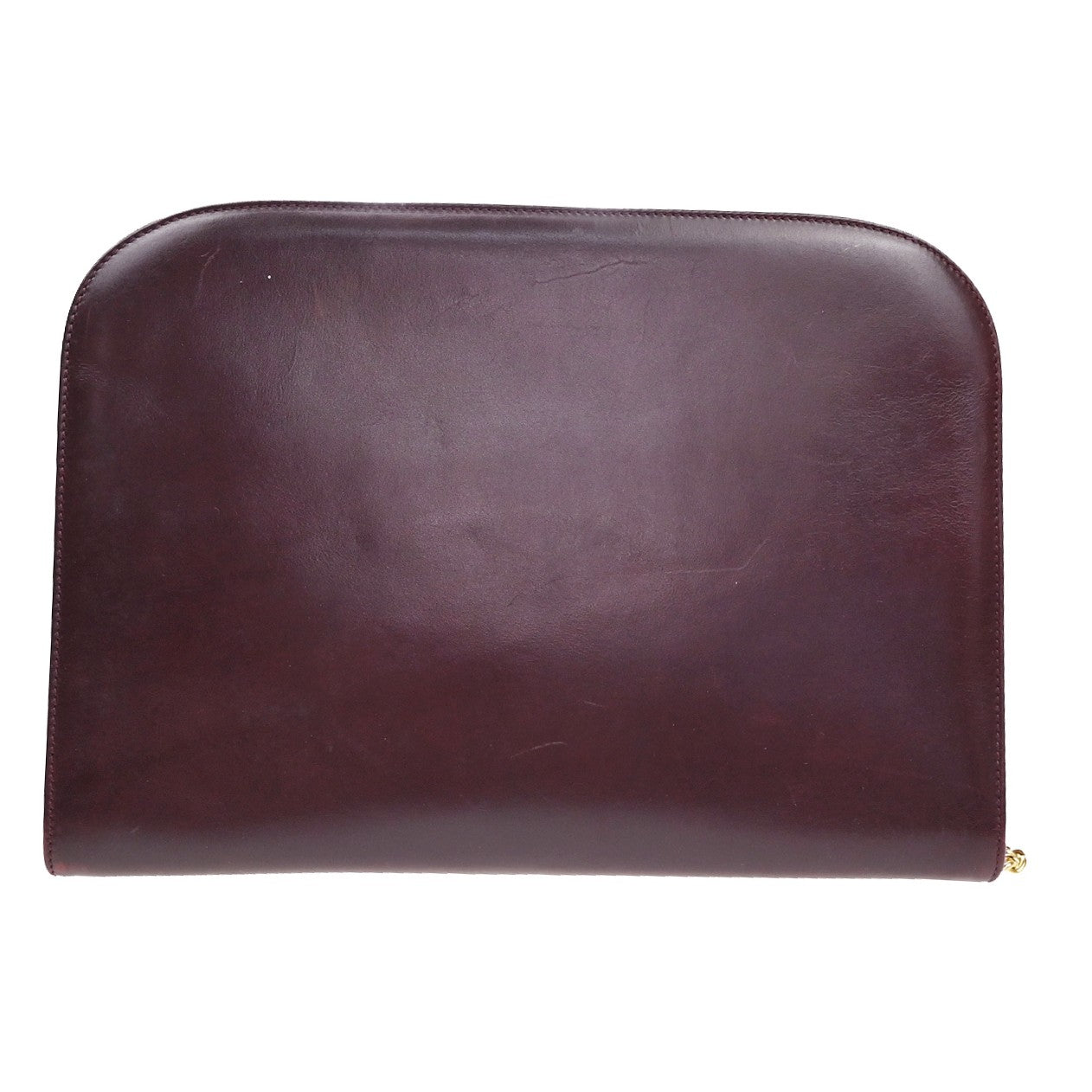 Salvatore Ferragamo Vintage Gancini Chain Shoulder Bag Leather, BURGUNDY, LEATHER, Shoulder bag