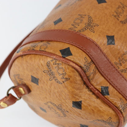 MCM Visetos Shoulder bag Canvas and Leather, BROWN, CANVAS, Shoulder bag