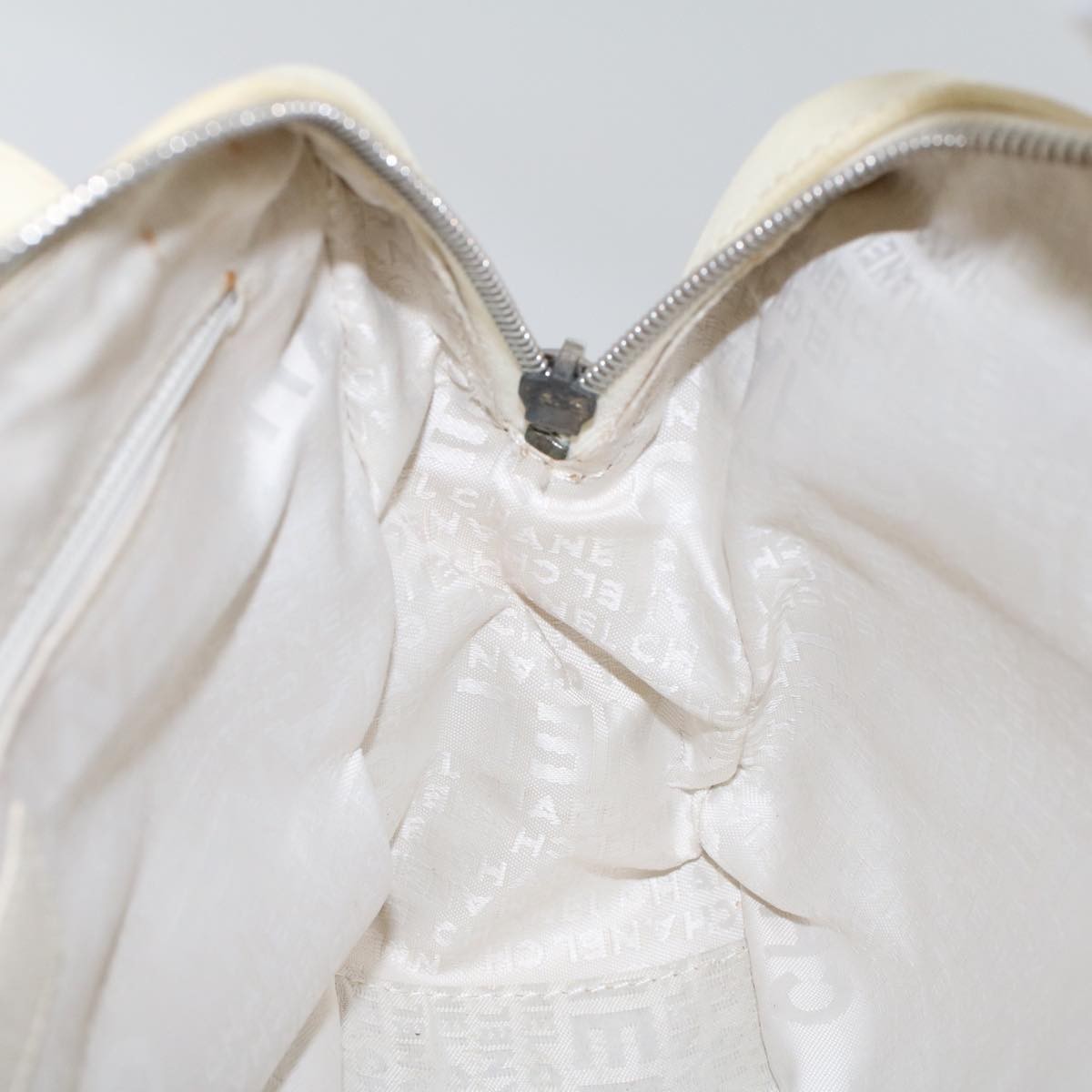 Chanel Vintage Shoulder Bag Canvas, WHITE, CANVAS, Shoulder bag