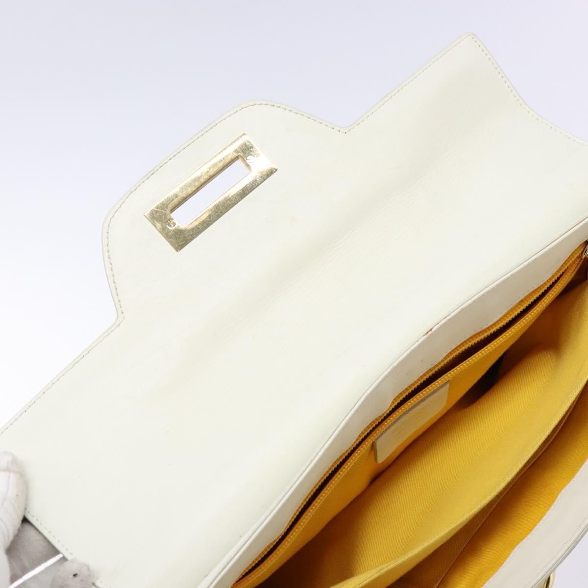 Salvatore Ferragamo Virna Satchel Leather, WHITE, LEATHER, Handbag