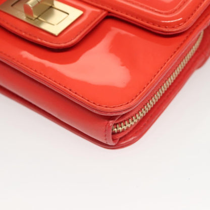 Chanel Reissue 2.55 Square Zip Around Card Holder Wallet Quilted Aged Calfskin, ORANGE, PATENT_LEATHER, Wallets