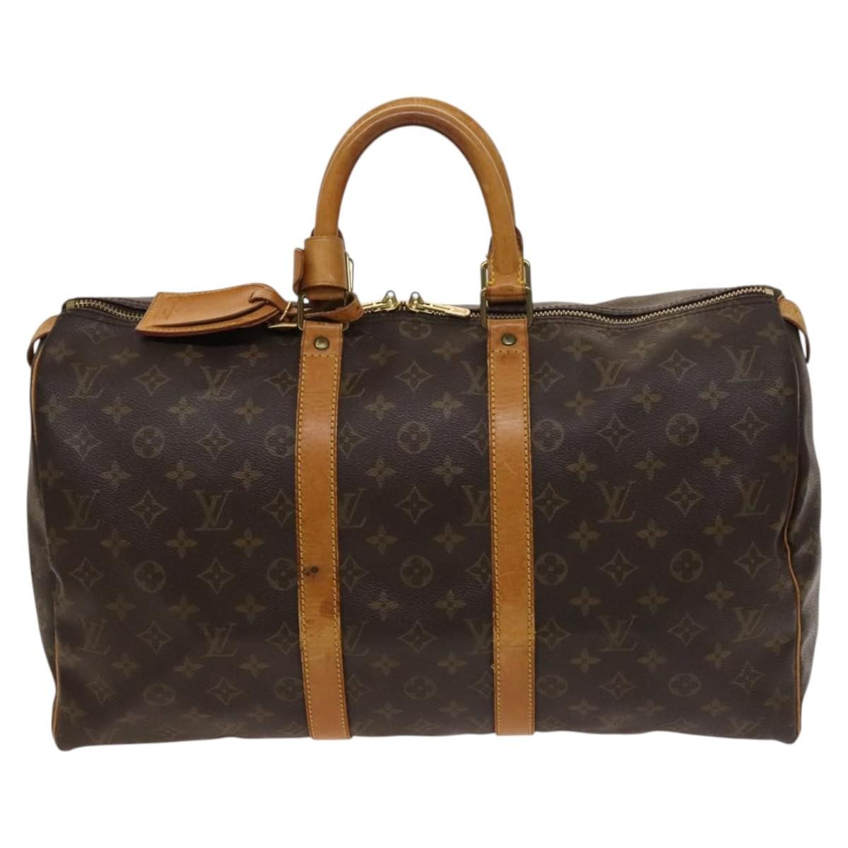 Louis Vuitton Keepall Bag Monogram Canvas, BROWN, CANVAS, Travel bag