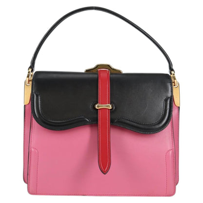Prada Belle Top Handle Bag City Calf, PINK, LEATHER, Handbag