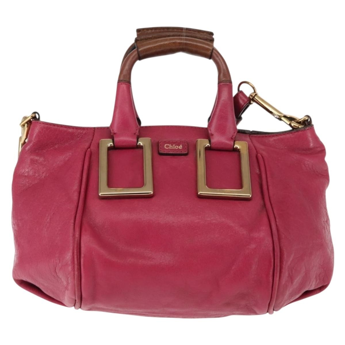 Chloe Ethel Handbag Leather, PINK, LEATHER, Handbag