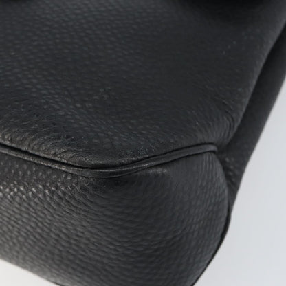 Salvatore Ferragamo Gancini Shoulder Bag Leather, BLACK, LEATHER, Shoulder bag