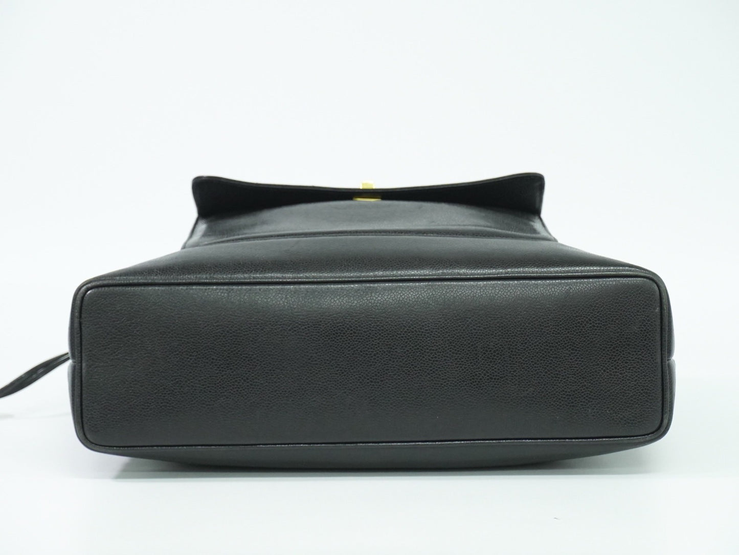 Chanel Vintage Front Pocket Tote Caviar, BLACK, LEATHER, Tote bag