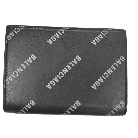 Balenciaga Trifold Wallet Leather, BLACK, LEATHER, Wallets