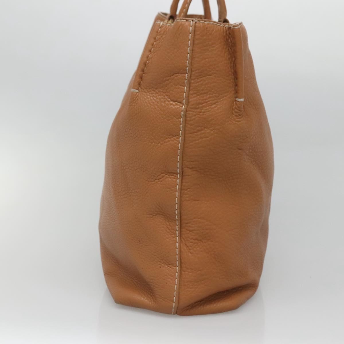 Prada Embossed Logo Convertible Open Tote Vitello Daino, BROWN, LEATHER, Tote bag