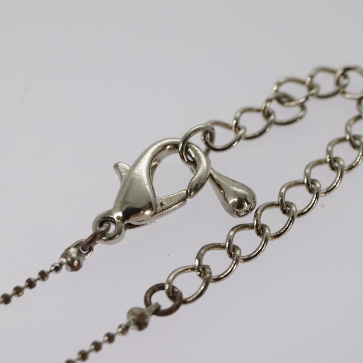 Christian Dior Bow CD Pendant Necklace Metal with Crystal, SILVER, METAL, Necklace