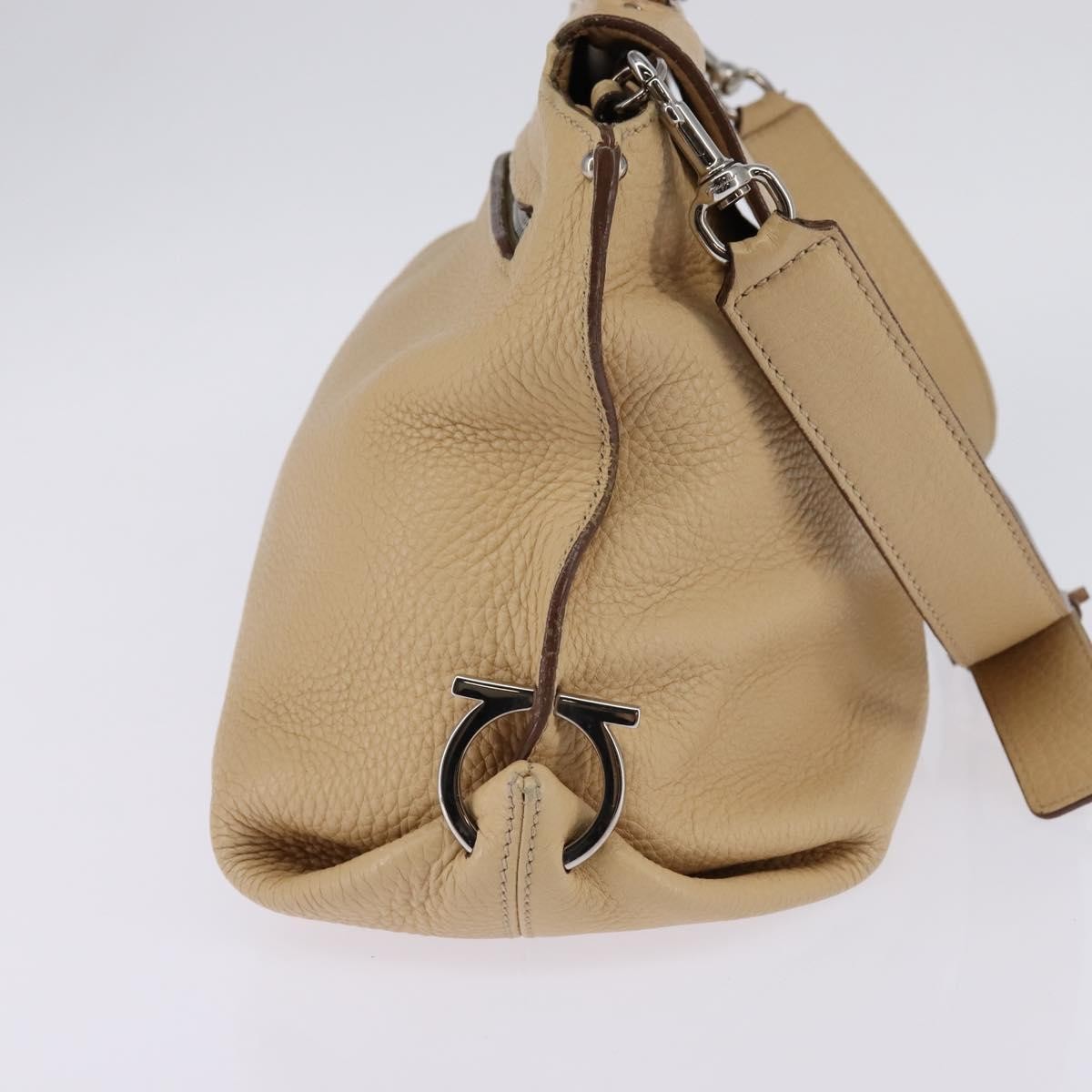 Salvatore Ferragamo Sofia Satchel Grainy Leather, BEIGE, LEATHER, Handbag