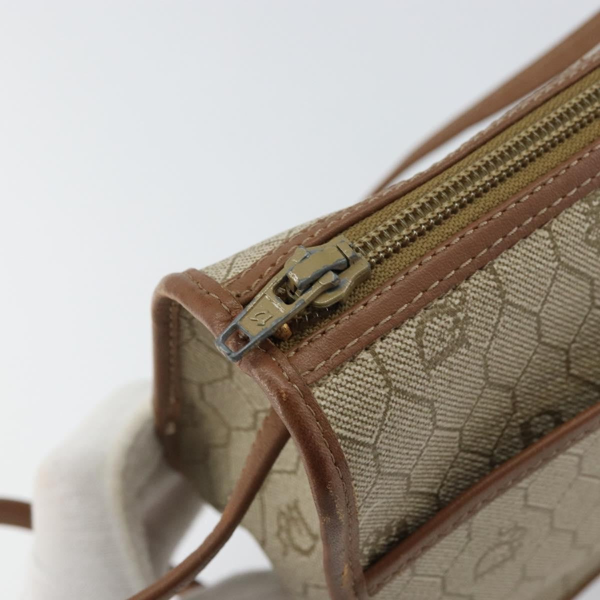 Christian Dior Vintage Honeycomb Shoulder Bag Canvas, BEIGE, CANVAS, Shoulder bag