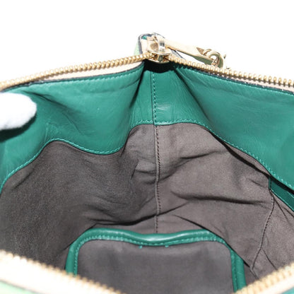 Chloe Bicolor Baylee Satchel Leather, GREEN, LEATHER, Handbag