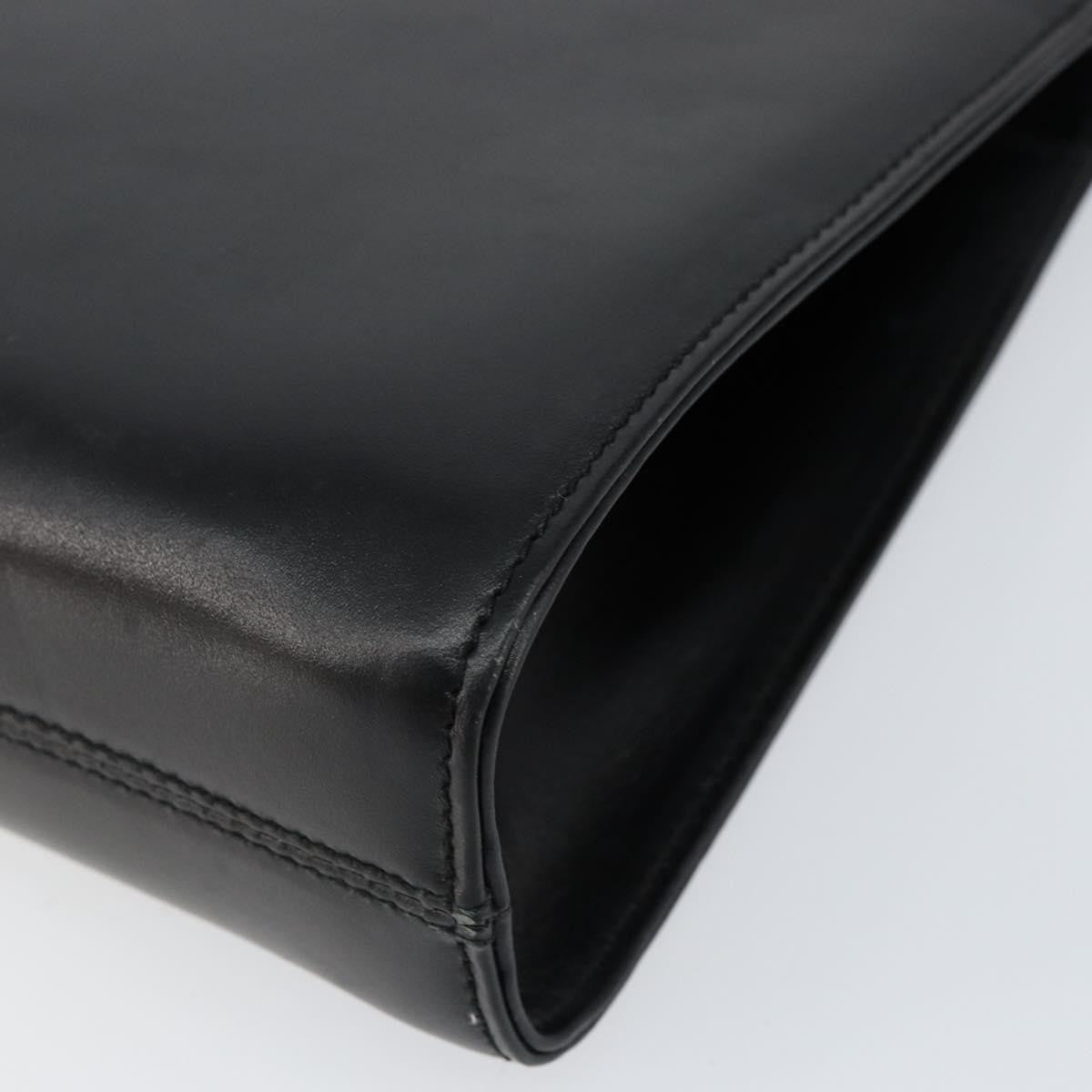 Salvatore Ferragamo Vintage Gancini Chain Shoulder Bag Leather, BLACK, LEATHER, Shoulder bag